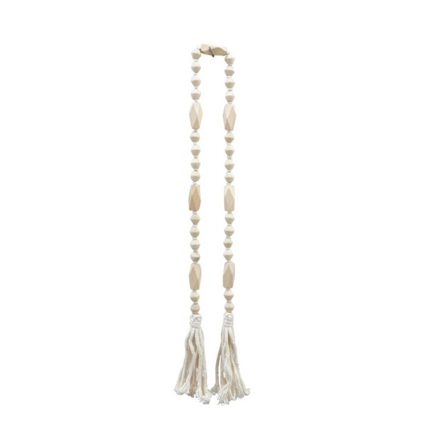 Girlande mit Holzperlen creme 119cm