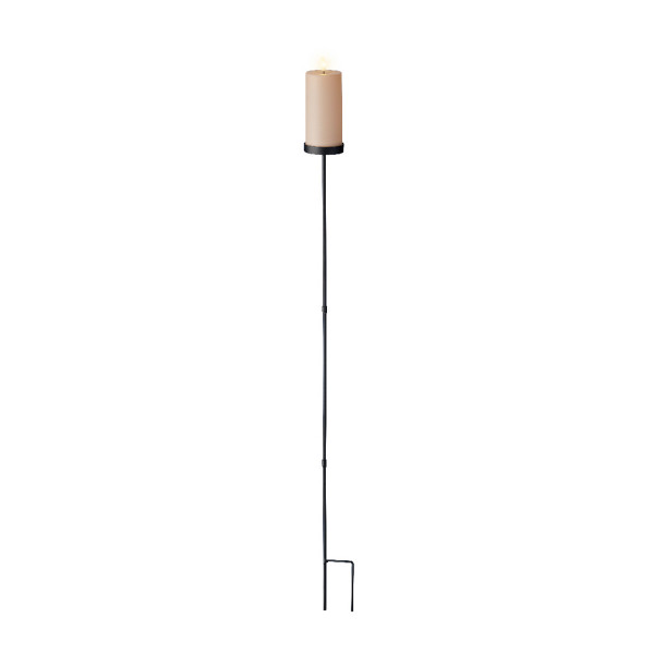 Solar Gartenstecker Kerze, Gartenfackel kerzenform creme,117cm, Lumineo