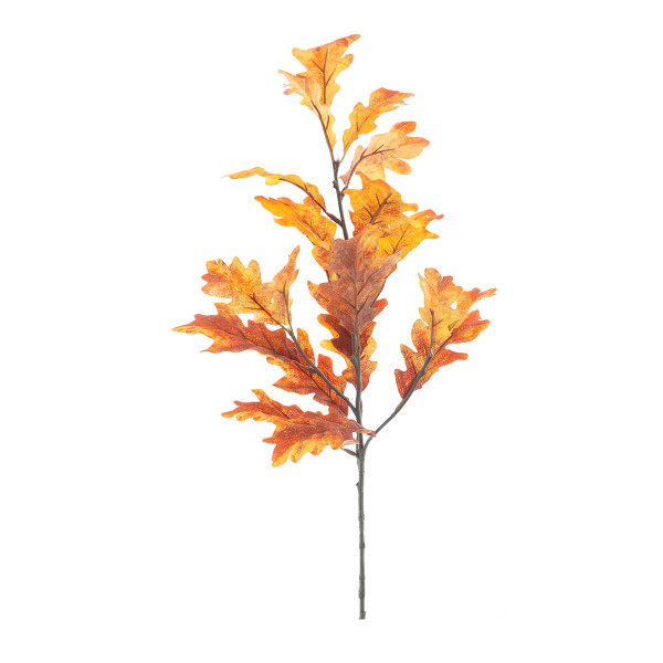 Kunstpflanze, Eichenlaub Zweig, orange, 73cm, Nova Nature
