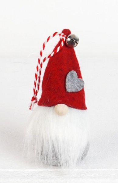 Wichtel &quot;Daniel&quot;, 9cm, rote Filzmütze, zum Hängen