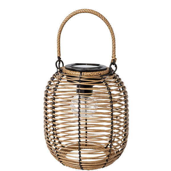 Solar Laterne Boho, Korbgeflecht rund, 20cm
