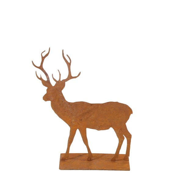Edelrost Hirsch stehend, 12cm