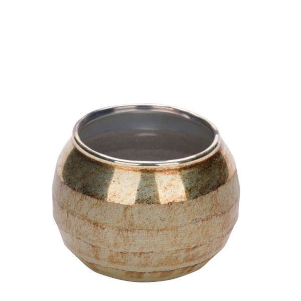 Glas Teelichthalter, Gold, Ø 7cm