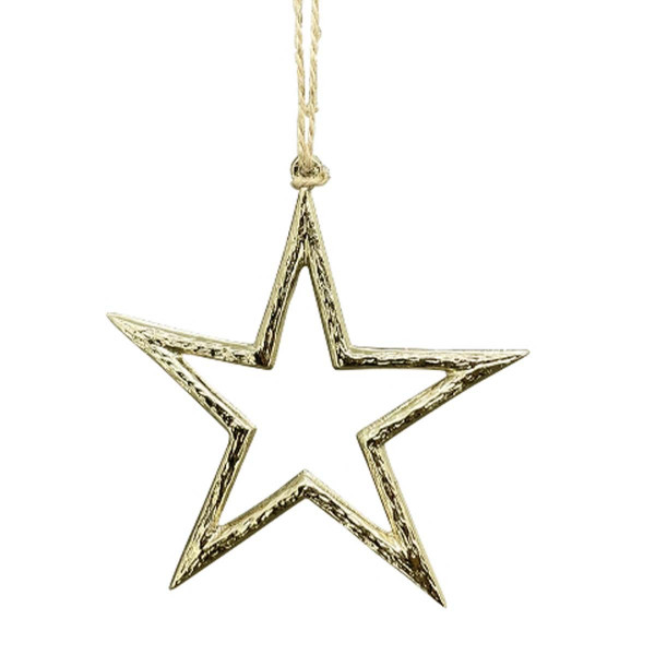 Deko Stern Aurum gold, Weihnachtsstern gold beschlagen, Ø15cm, Alu, Hänger
