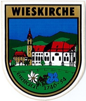 Aufkleber in Wappenform Wieskirche