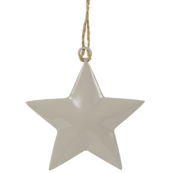 Deko Stern, Weihnachtsstern aus Emaille, taupe, 8x9cm, Hänger