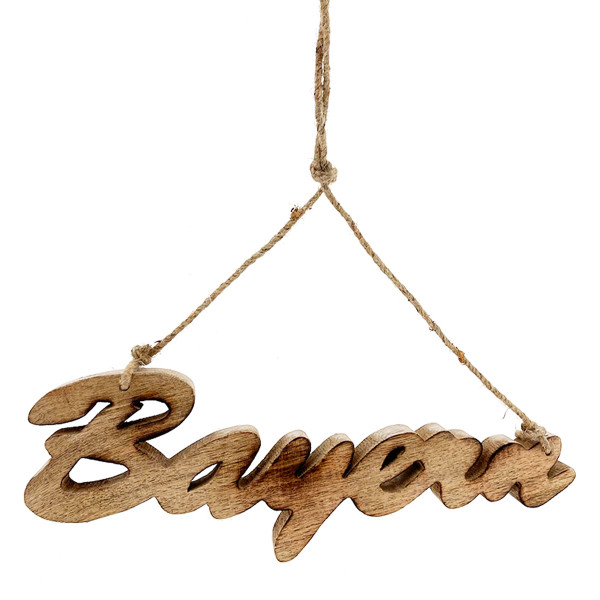 Deko Holzhänger mit Schriftzug Bayern, 30x10cm, Mangoholz