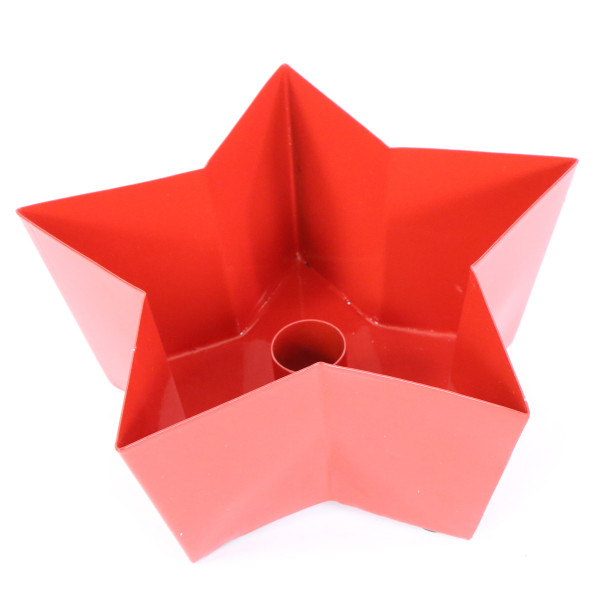 Deko Kerzenhalter Stern, Kerzenhalterschale für Stabkezen, rot, 17x7cm, Metall