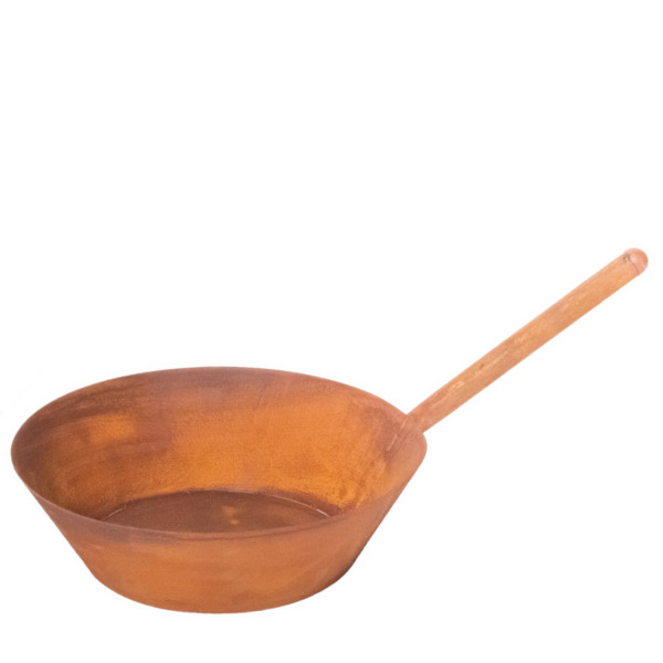Deko Pflanzschale Pfanne, Rostpfanne mit langem Stil, 20x16cm, Edelrost, Gerrys Garden