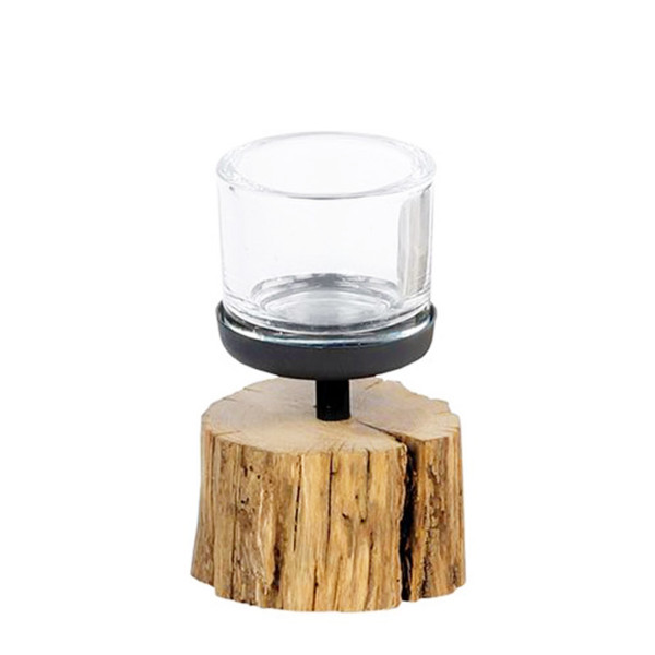 Holz Windlicht Balance, Naturholz Windlicht für Teelichte, 13cm, WMG Grünberger