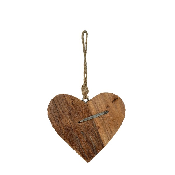 Holz Herz, mit Hufnagel, 12cm, Hänger