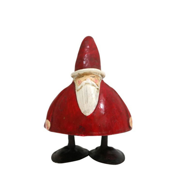 Deko Weihnachtsmann Santa, dicker Nikolaus aus Metall, 9cm