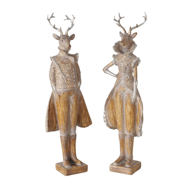 Deko Hirsch Jenno, großer edler Winterhirsch im Frack oder Kleid, 42cm, Boltze Home Collections