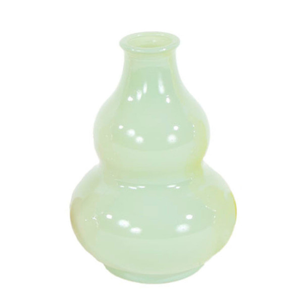 Deko Glasvase hellgrün, bauchige Blumenvase, 12cm