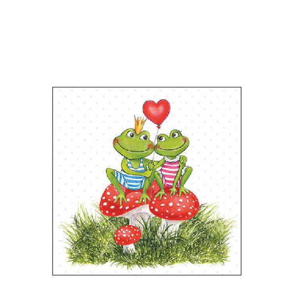 Ambiente Papierservietten verliebte Frösche, Frogs in Love, 25x25cm