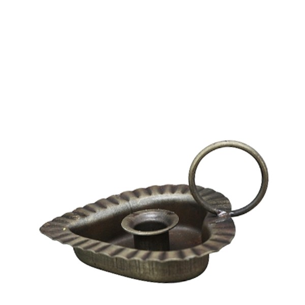 Kerzenhalter antik-gold herzform mit Henkel 8x4cm Metall