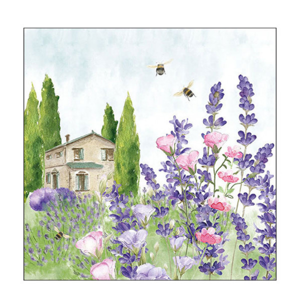 Ambiente Papierservietten Lavendelwiese, Lavender meadow, 33x33cm