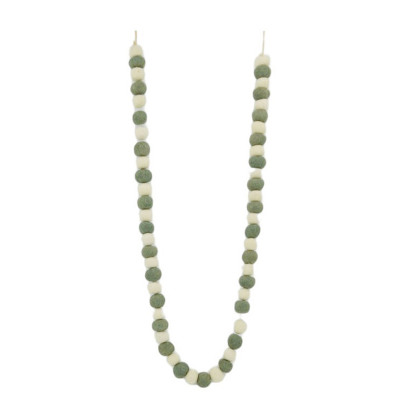 Girlande Pompon, Filzgirlande Ostern grau-grün, 130cm, DIJK Natural Collections