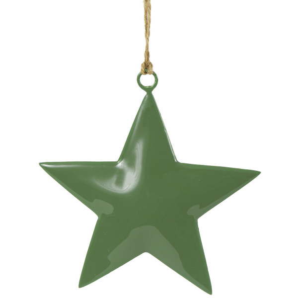 Deko Stern, Weihnachtsstern aus Emaille, dunkelgrün, 10x11cm, Hänger
