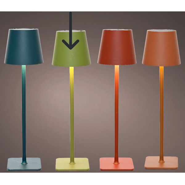 Solar Tischlampe, Eisenlampe olive, dimmbar, Farbwechsel, 37cm