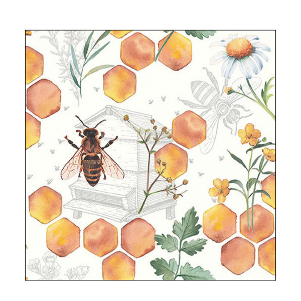 Ambiente Papierservietten Bienen, Honeycomp, 33x33cm