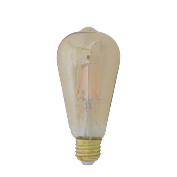 LED eckig, Ø 6,5x14,5cm LIGHT, bernstein, E27 dimmbar, Light &amp; Living