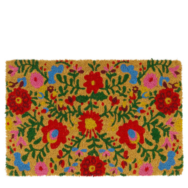 Kokos Fußmatte mit Blumen, 38x58cm, DIJK Natural Collections