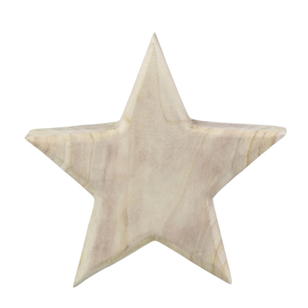 Deko Stern Naturholz, Holzstern Natur, 29cm