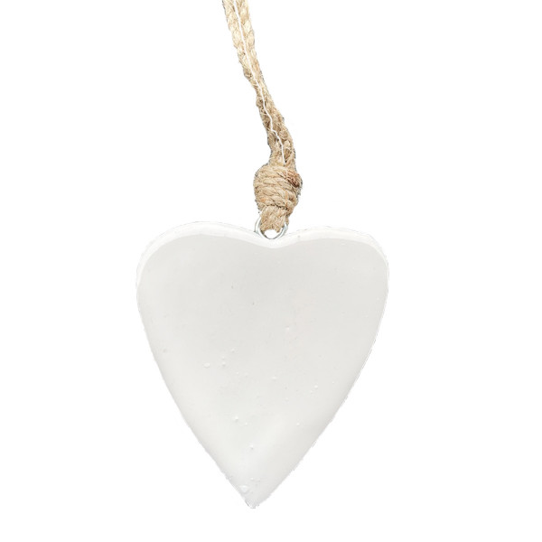 Deko Herz Lack, Holzherz mit weißem Lacküberzug, 8x8cm, Hänger