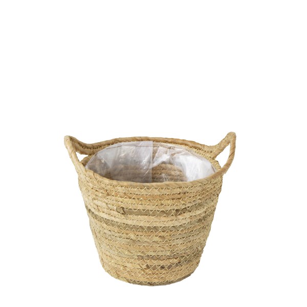 Korb mit Henkel braun natur 23x21cm
