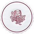 Duni Zelltuch-Untersetzer rund, 8-Lagig, 10cm traube bordeaux