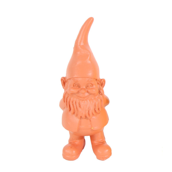 Deko Gartenzwerg orange, Polyresinzwerg einfarbig matt, 10cm