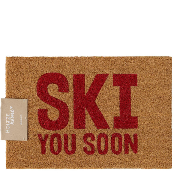 Kokos Fussmatte Skiing, Matte Ski you soon, 60x40cm, Boltze Home Collections