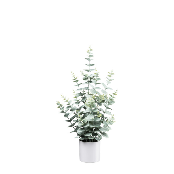 Deko Kunststrauch, Eucalyptus getopft, grau/grün, 64cm
