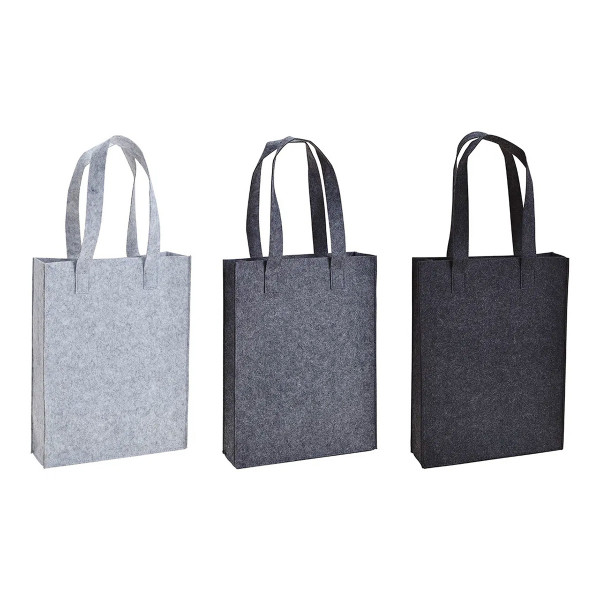 Filztasche mit langem Henkel, Einkaufsshopper, 3 verschiedene grautöne, 30x40x9cm