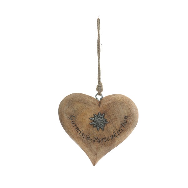 Holz Herz, Garmisch Partenkirchen, 15cm
