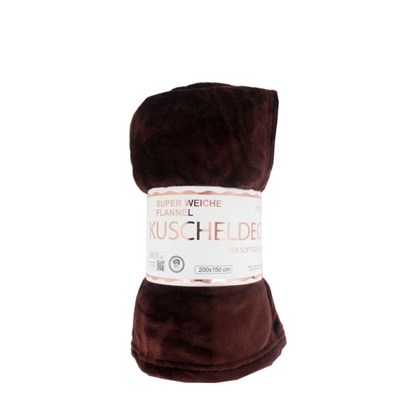 Flanell Decke, einfarbig - bordeux