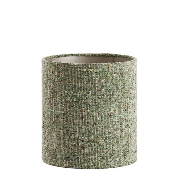 Lampenschirm Osire grün, Lampenschirm Bouclé, Zylinder 25x25x27cm, Light &amp; Living