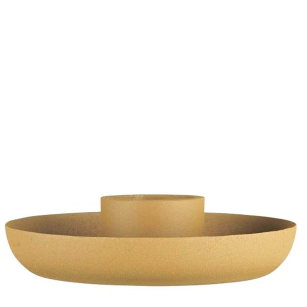 Kerzenhalter für 3,8cm Stabkerzen, Kerzenschale mustard, Ø13cm, Ib Laursen