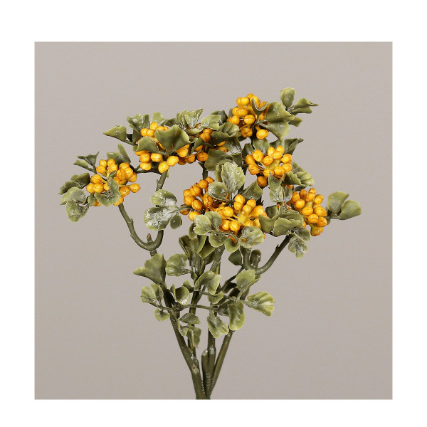 Deko Kunstpflanze Beeren, Beeren 4St/Bund, gelb, 17cm, DPI GmbH