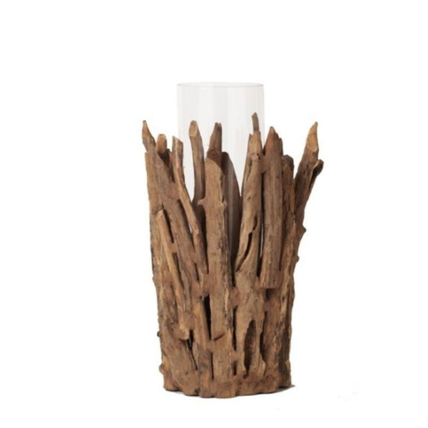Holz Windlicht Teak Papua, Treibholz, Naturholz, 50cm, WMG Grünberger
