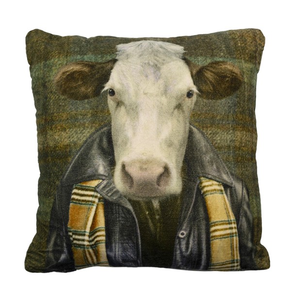 Samt Kissen, Preppy Kuh, 45x45cm, Mars &amp; More