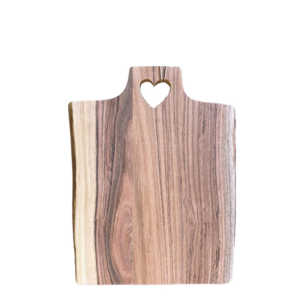 Natur Holzbrett mit Herz, Naturholzbrett Akazie, 25x20cm