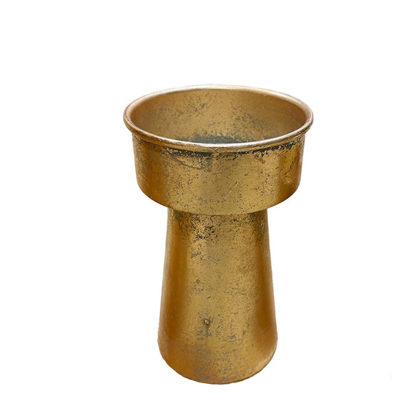 Kerzenhalter Weihnachten Antik, Metallkerzenhalter antik gold used look, 19cm