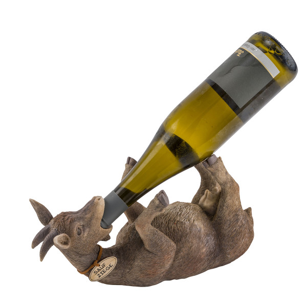 Weinflaschenhalter Sauf-Ziege, 31cm