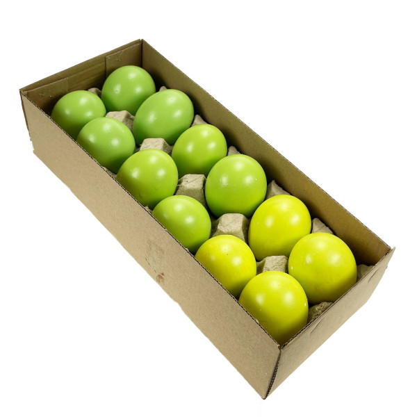 Ostereier gefärbt, grün, 3farbig, Natureier, 12St./Box