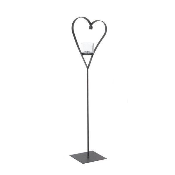 Deko Windlicht Herz Diana, Metallherz auf Metallständer, 135cm, WMG Grünberger