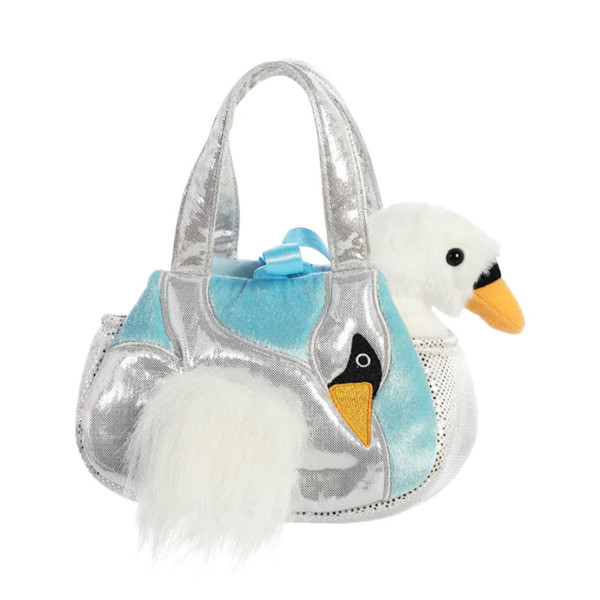 Plüsch Tasche mit Stofftier, Schwan Fiona, weiß, Fancy Pals, 20cm, Aurora World