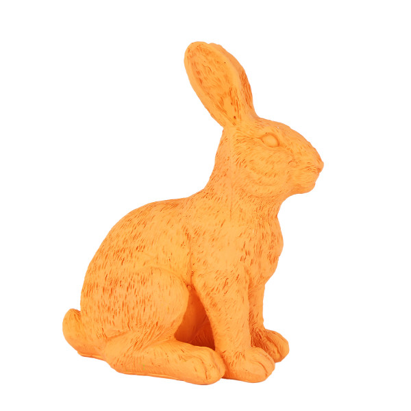 Deko Hase, Osterhase sitzend, orange, 14x21cm, Polyresin