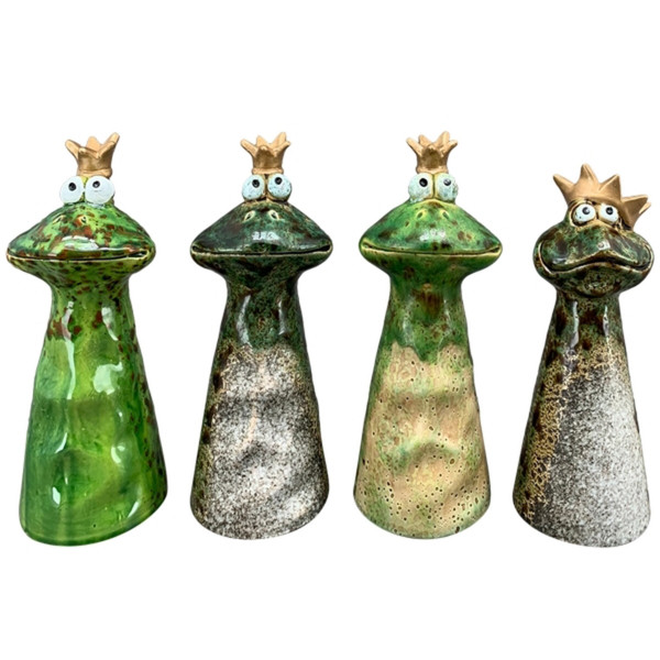 Zaunhocker Frosch, Keramikfrosch grün oder grüngrau, 23cm